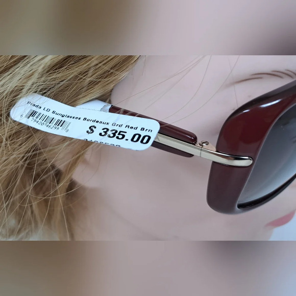 NWT Prada Conceptual Sunglasses Bordeaux Red Brown Gradient SPR  08O 57-17-130 - Picture 3 of 16